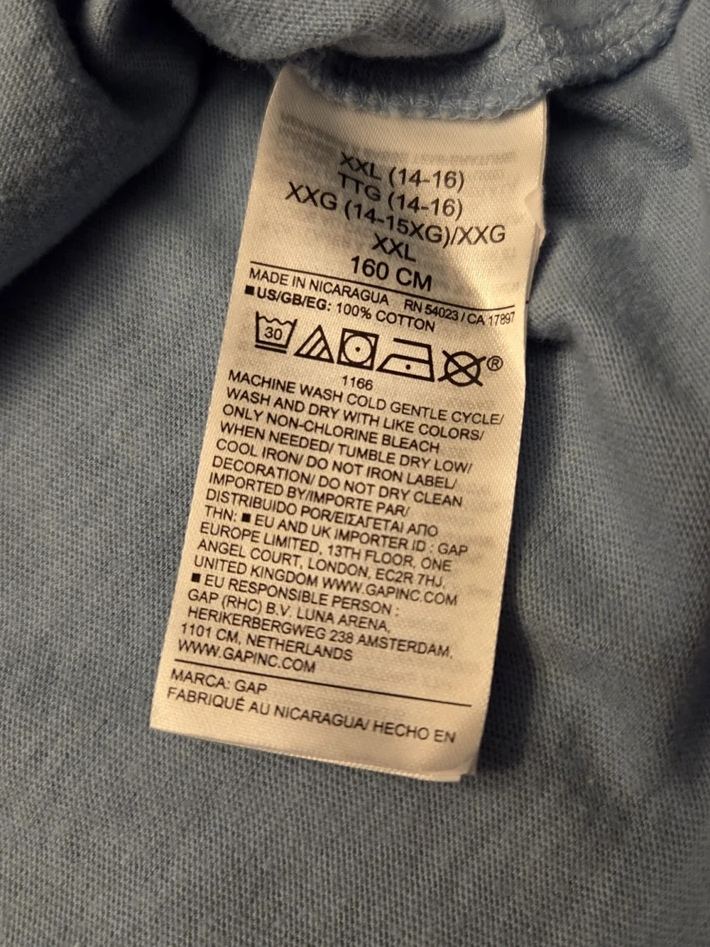 GAP Kids Long Sleeve Graphic Tee XXL 14/16 Blue Mountain Car Shirt